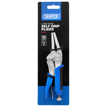 DRAPER Expert 165mm Soft Grip Long Nose Self Grip Pliers: Model No.9006SG