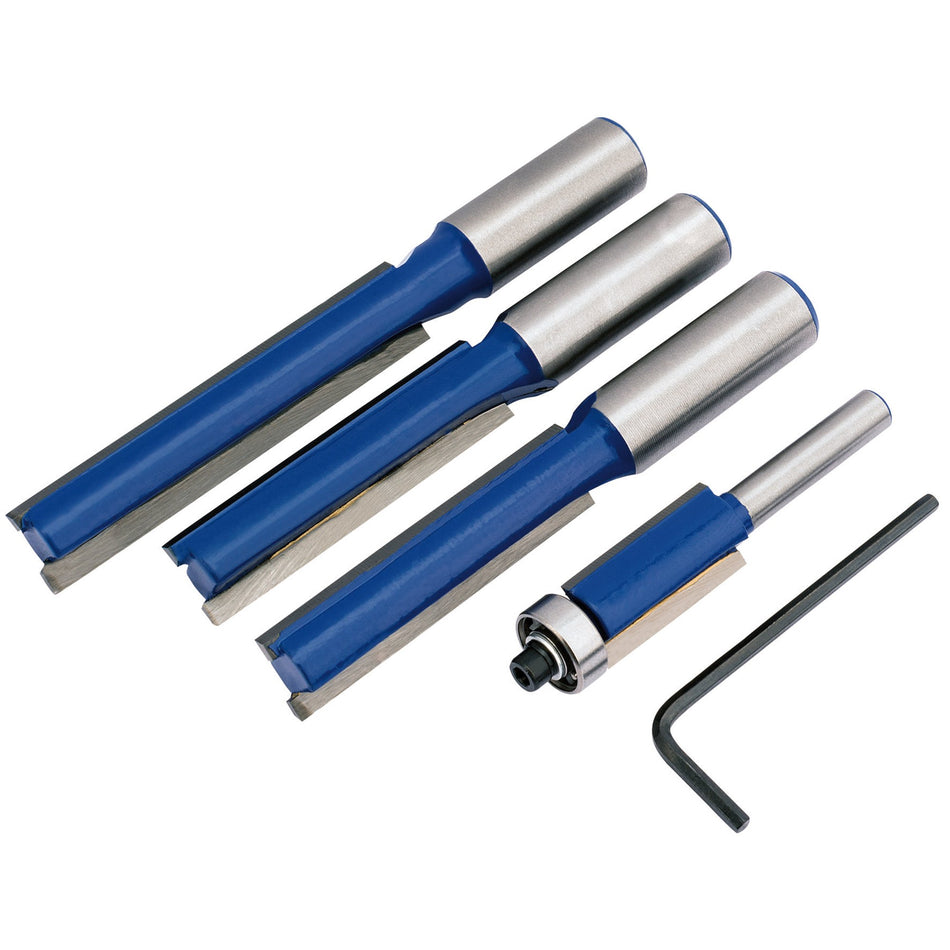 DRAPER 4 Piece Extra Long Router Bit Set: Model No.RB26