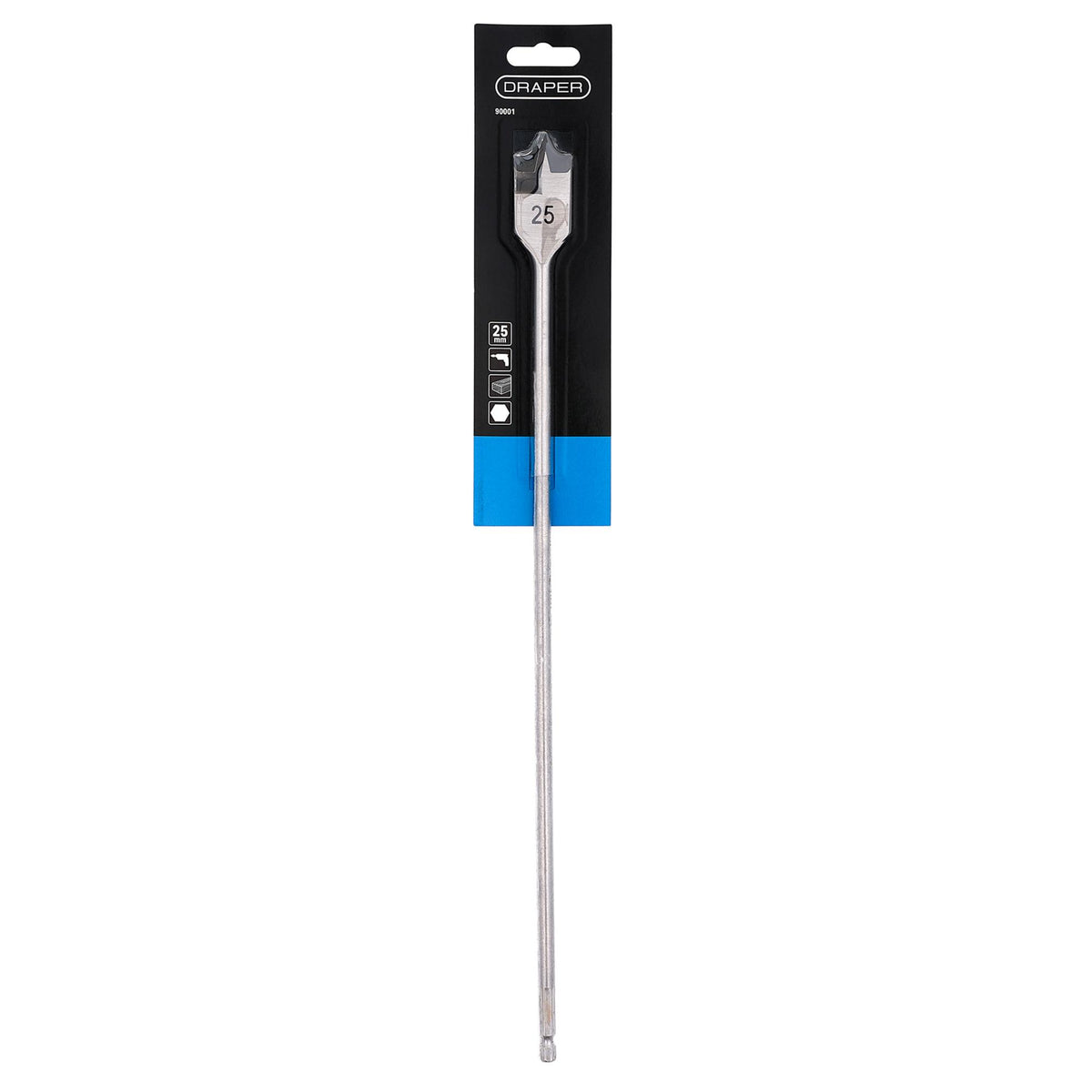 DRAPER 25mm Extra Long Flat Wood Bit: Model No.FB100AXL