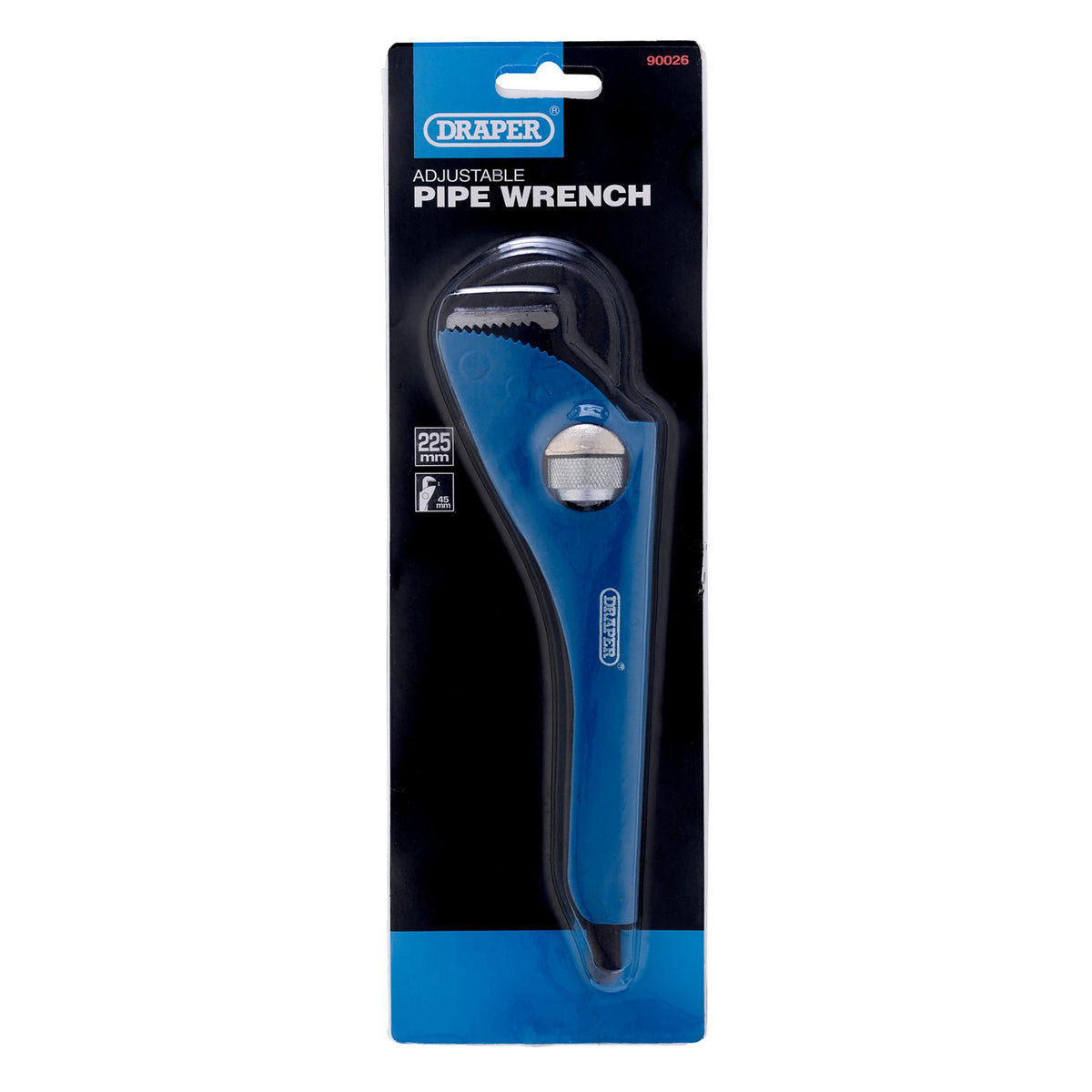 DRAPER 225mm Adjustable Pipe Wrench: Model No.680
