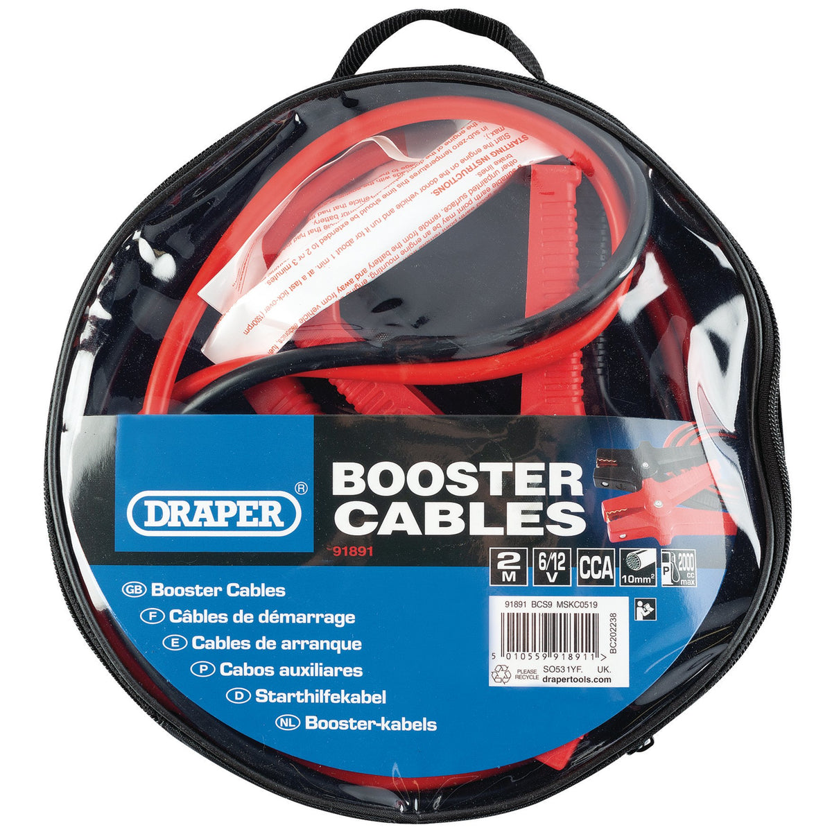 Booster Cables (10mm X 2M): Model No.BCS9