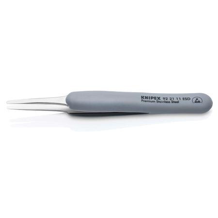 KNIPEX 92 21 11 ESD Precision Tweezers with rubber handles ESD, 123mm : Model No. 92 21 11 ESD