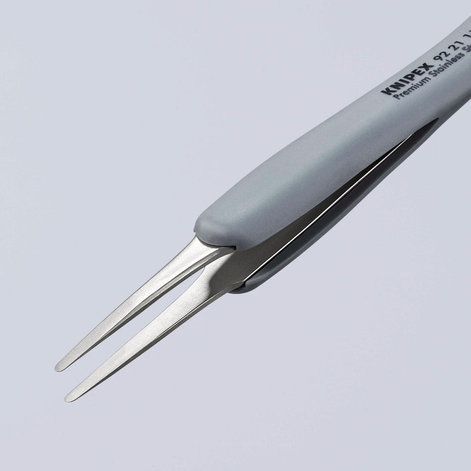 KNIPEX 92 21 11 ESD Precision Tweezers with rubber handles ESD, 123mm : Model No. 92 21 11 ESD