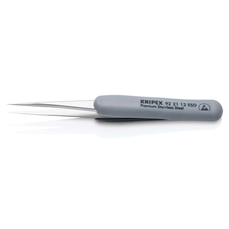 KNIPEX 92 21 12 ESD Precision Tweezers with rubber handles ESD, 112mm : Model No. 92 21 12 ESD