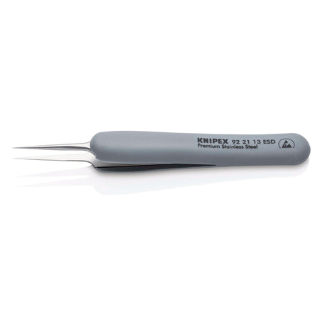 KNIPEX 92 21 13 ESD Precision Tweezers with rubber handles ESD, 112mm : Model No. 92 21 13 ESD