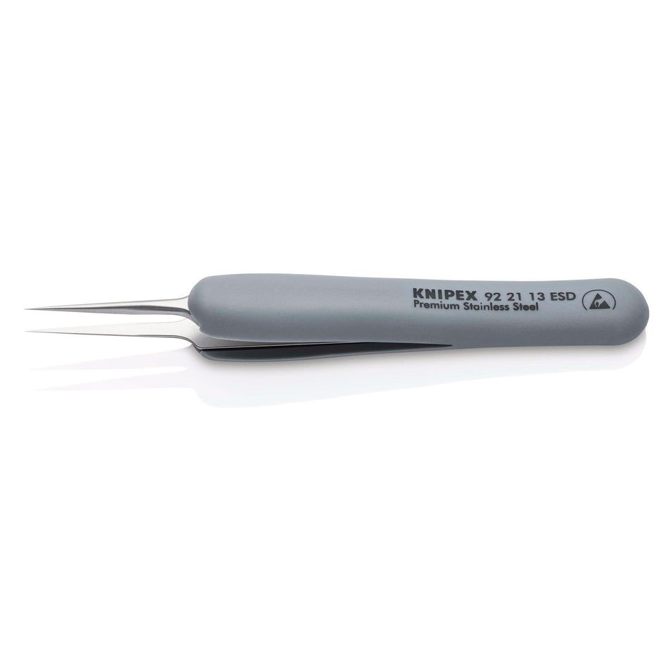KNIPEX 92 21 13 ESD Precision Tweezers with rubber handles ESD, 112mm : Model No. 92 21 13 ESD