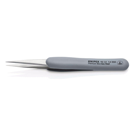 KNIPEX 92 21 14 ESD Precision Tweezers with rubber handles ESD, 130mm : Model No. 92 21 14 ESD