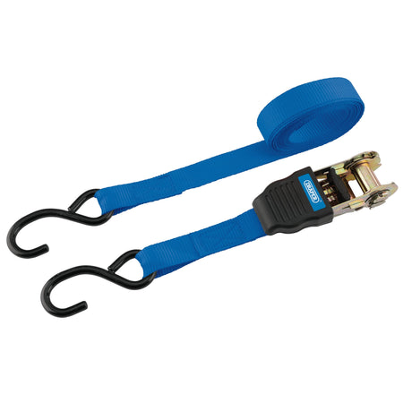Ratcheting Tie Down Straps, 4.5m x 25mm, 225kg (2 Piece): Model No. RTDS250C/2