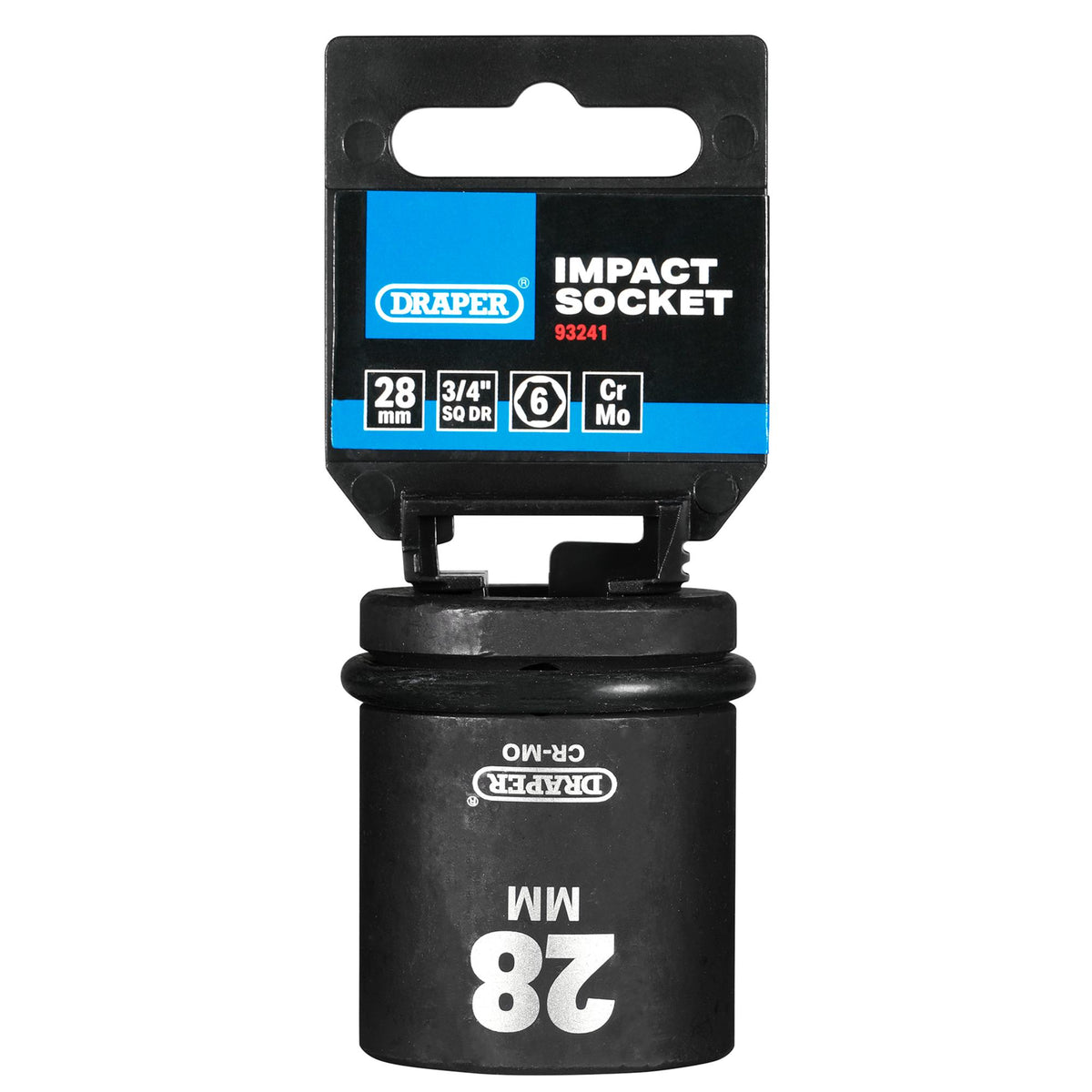 DRAPER Expert 28mm 3/4in. Square Drive Hi-Torq 174; 6 Point Impact Socket: Model No.419-MM