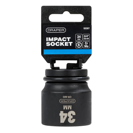 DRAPER Expert 34mm 3/4in. Square Drive Hi-Torq ; 6 Point Impact Socket: Model No.419-MM