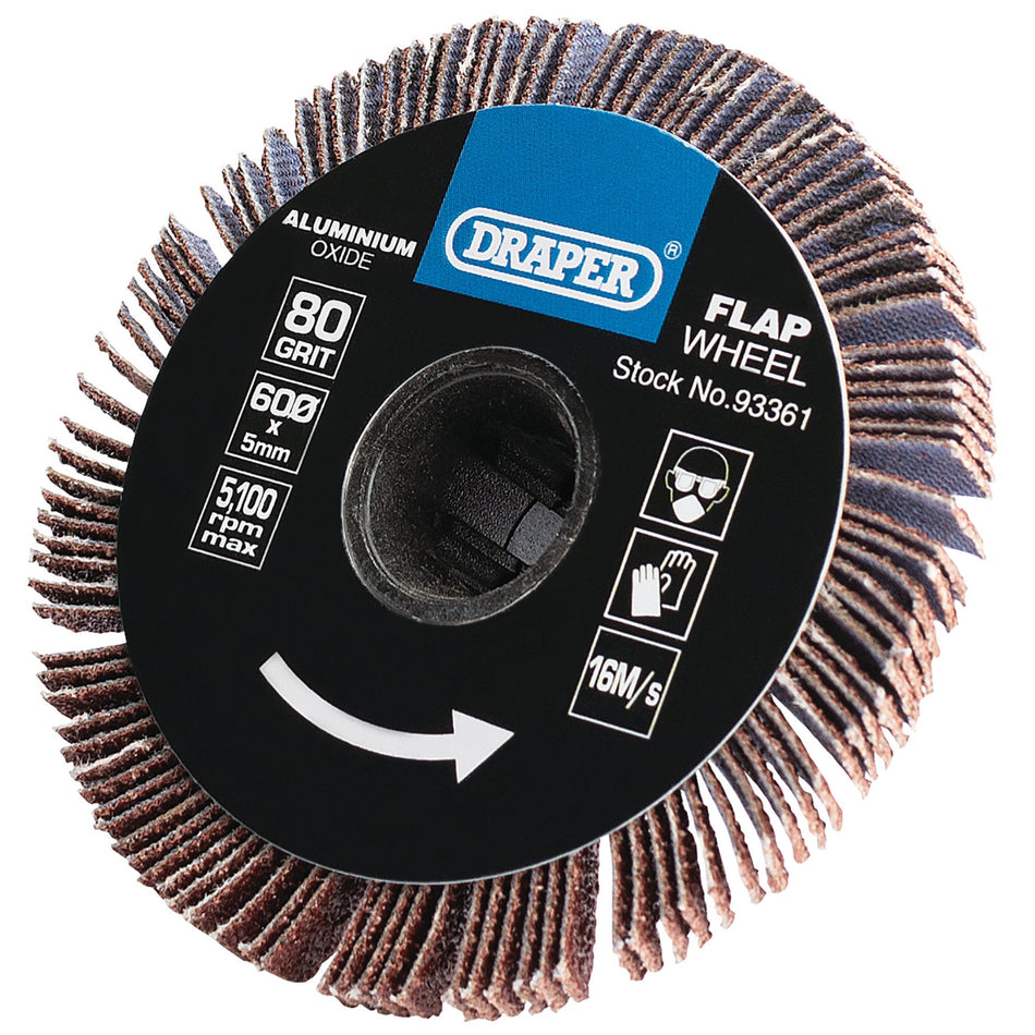 Aluminium Oxide Flap Wheel, 5 x 60mm, 80 Grit: Model No. APT256