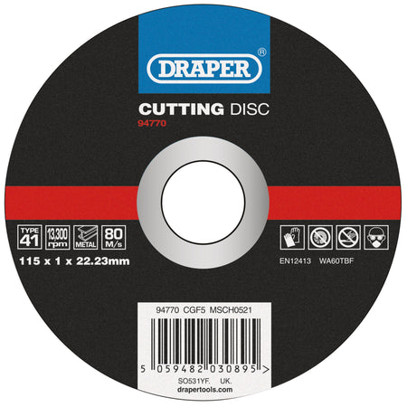Metal Cutting Disc, 115 x 1 x 22.23mm: Model No. CGF5