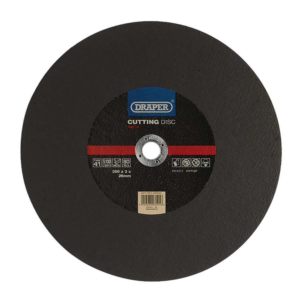 DRAPER Metal Cutting Disc, 300 x 3 x 20mm Model No. CGF11