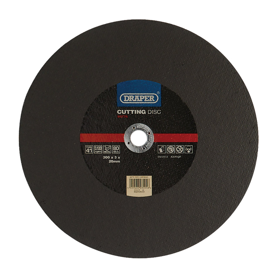 DRAPER Metal Cutting Disc, 300 x 3 x 20mm Model No. CGF11