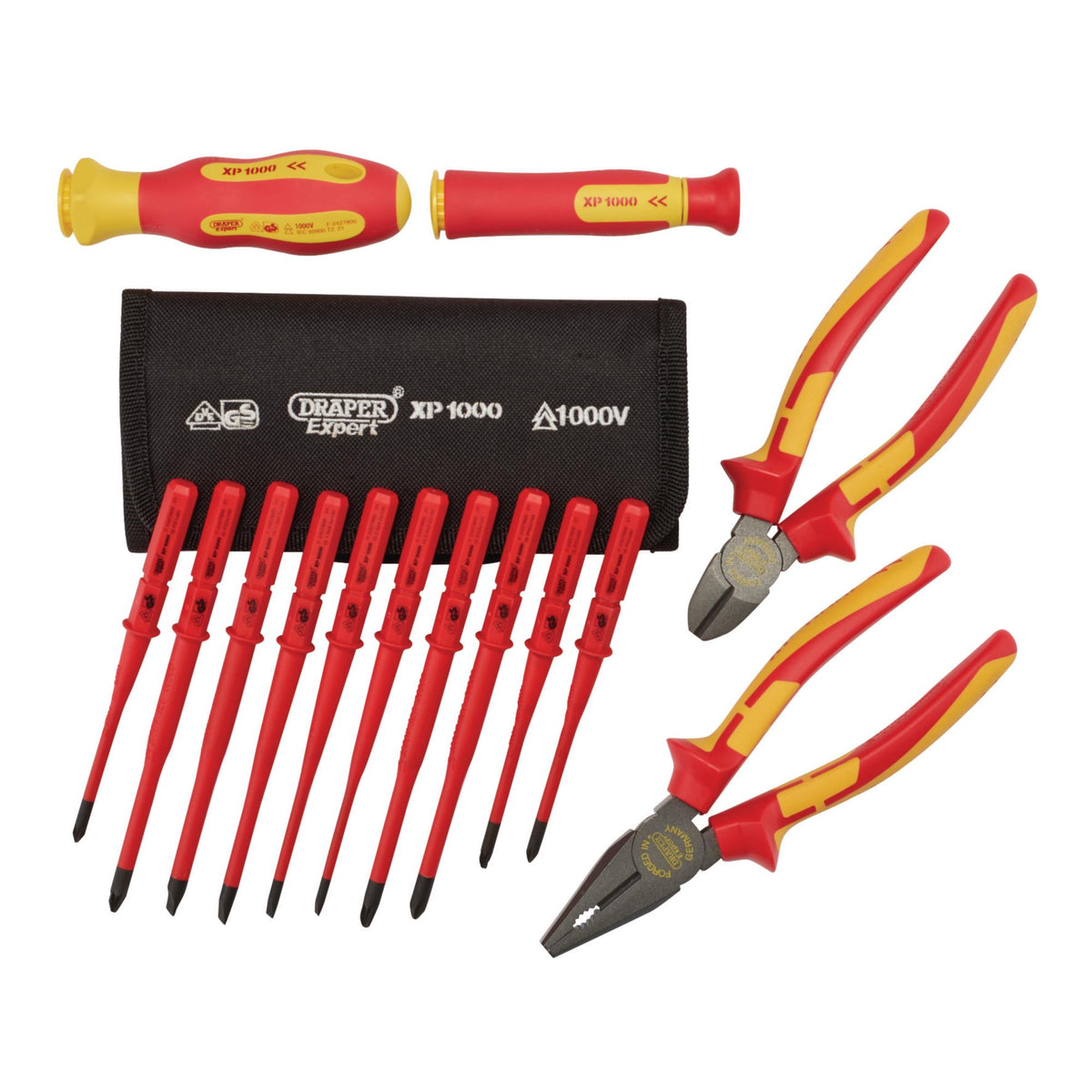 XP1000 VDE Slimline Interchangeable Screwdriver and Pliers Set (14 Piece): Model No. XP1000/TK4