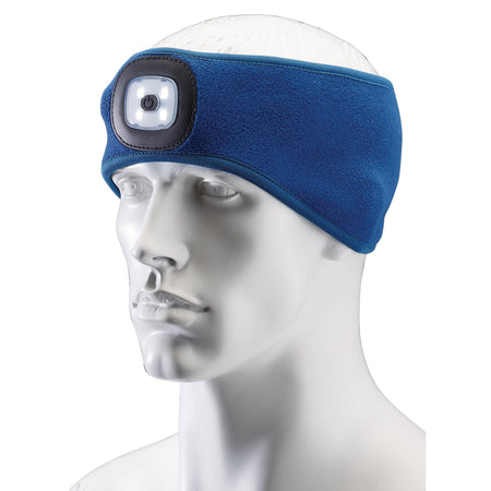 Headband with USB Rechargeable LED Torch, 1W, Blue, One Size: Model No. HBT-B