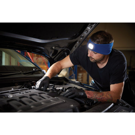 Headband with USB Rechargeable LED Torch, 1W, Blue, One Size: Model No. HBT-B