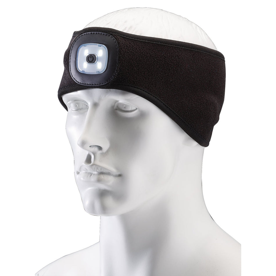 Headband with USB Rechargeable LED Torch, 1W, Black, One Size: Model No. HBT-BL