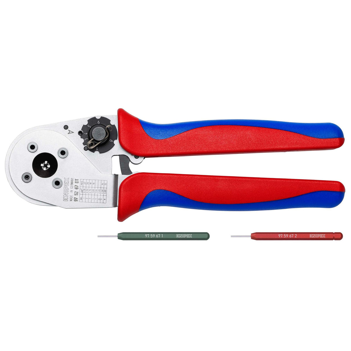 KNIPEX 97 52 67 DT Four-Mandrel Crimping Pliers for DT contacts, 230 mm : Model No. 97 52 67 DT