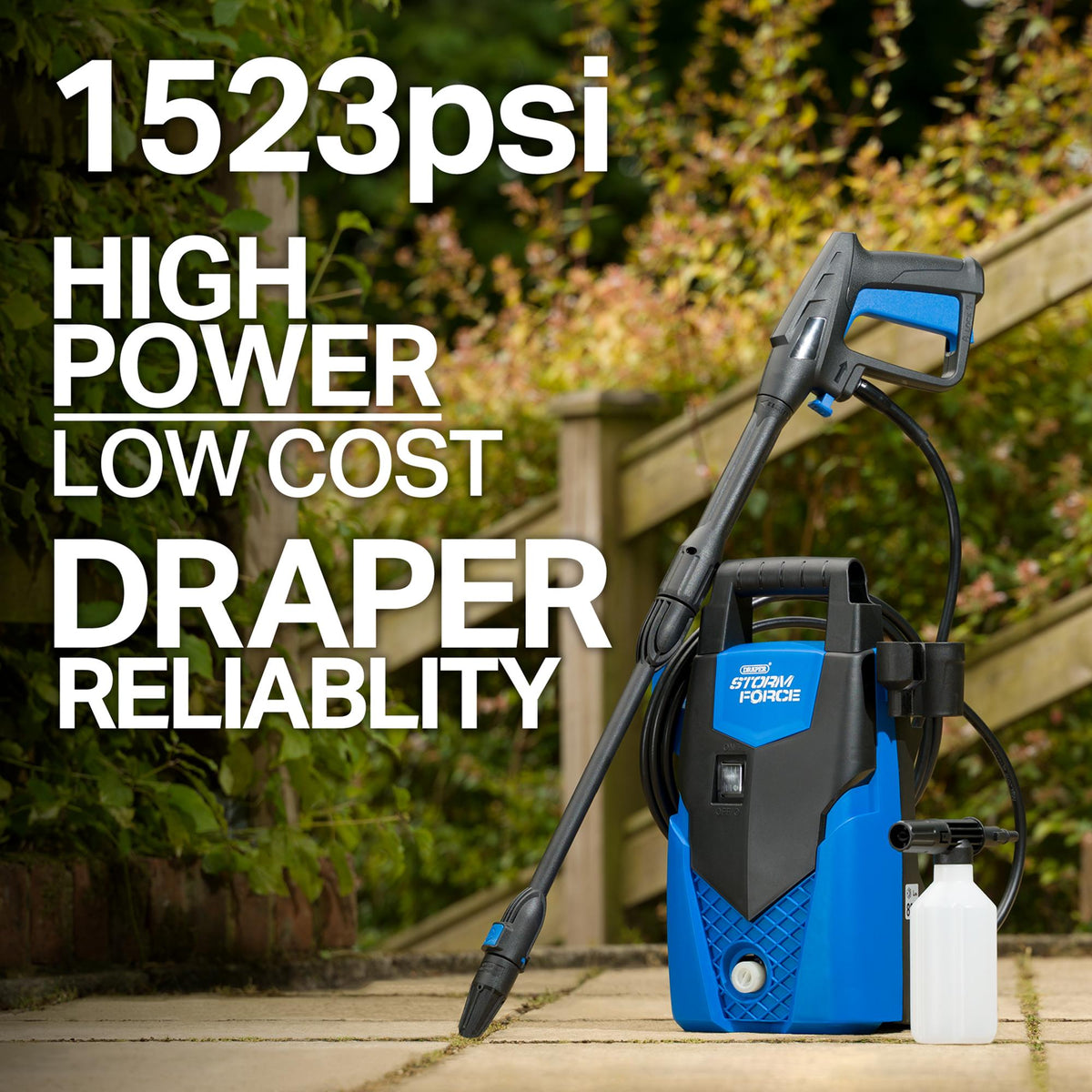 Draper 1400W Pressure Washer (105bar) Model No. PW1400/70SF