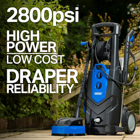 Draper 2500W Pressure Washer (195bar) Model No. PW2500I/130D