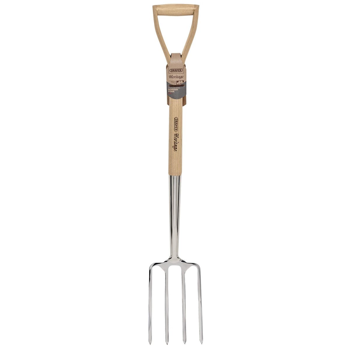 Draper Heritage Stainless Steel Border Fork with Ash Handle: Model No. DBFG/L