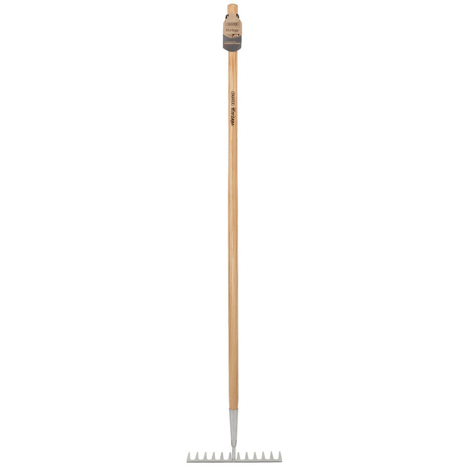 Draper Heritage Stainless Steel Garden Rake with Ash Handle: Model No. DGRG/L