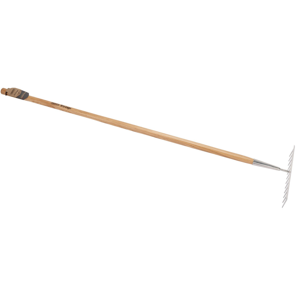 Draper Heritage Stainless Steel Garden Rake with Ash Handle: Model No. DGRG/L