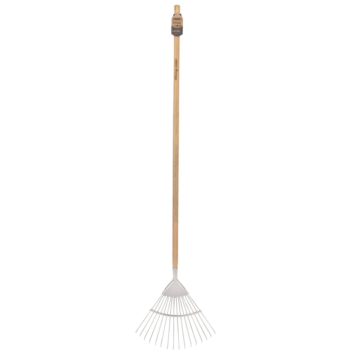 Draper Heritage Stainless Steel Lawn Rake with Ash Handle: Model No. DGLRG/L