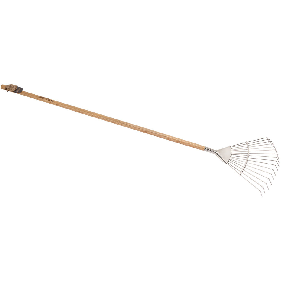 Draper Heritage Stainless Steel Lawn Rake with Ash Handle: Model No. DGLRG/L