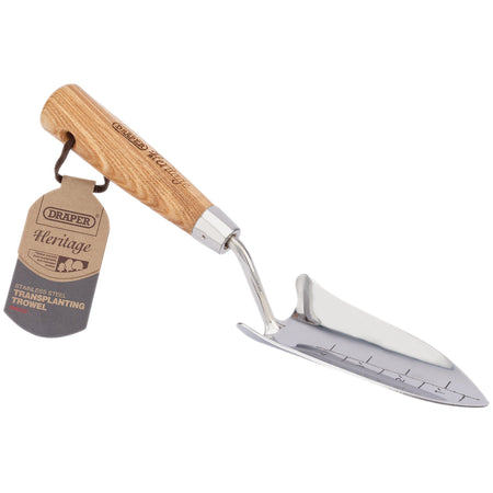 Draper Heritage Stainless Steel Transplanting Trowel with Ash Handle: Model No. DGHTTG/L