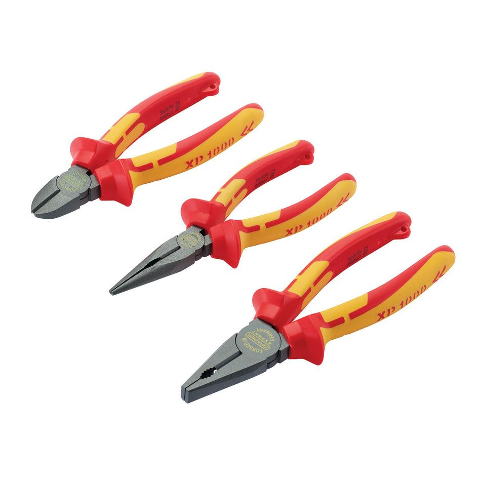 XP1000 VDE Pliers Set, Tethered (3 Piece): Model No. XP1000S3