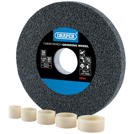 Draper Aluminium Oxide Bench Grinding Wheel 36G (150mm x 16mm) Model No. BG15016C