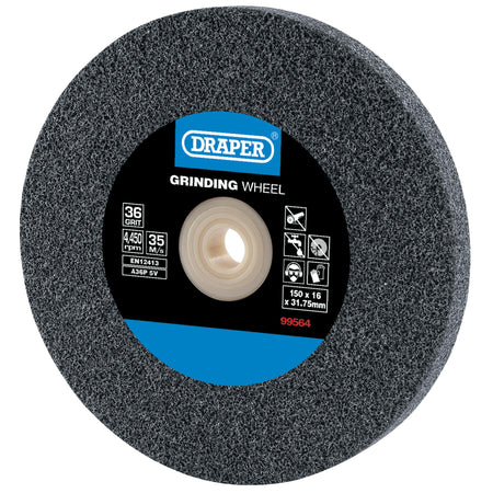 Draper Aluminium Oxide Bench Grinding Wheel 36G (150mm x 16mm) Model No. BG15016C