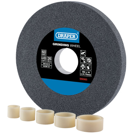 Draper Aluminium Oxide Bench Grinding Wheel 60G (150mm x 16mm) Model No. BG15016F