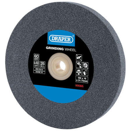 Draper Aluminium Oxide Bench Grinding Wheel 60G (150mm x 16mm) Model No. BG15016F
