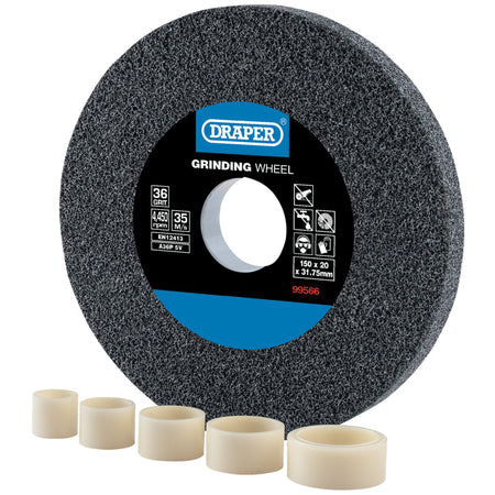Draper Aluminium Oxide Bench Grinding Wheel 36G (150mm x 20mm) Model No. BG15020C