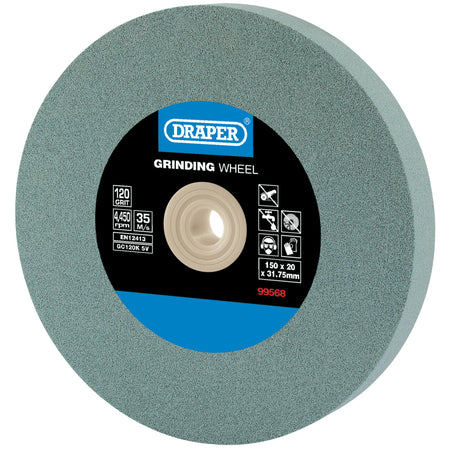 Draper Silicon Carbide Bench Grinding Wheel 120G (150mm x 20mm) Model No. BG15020S