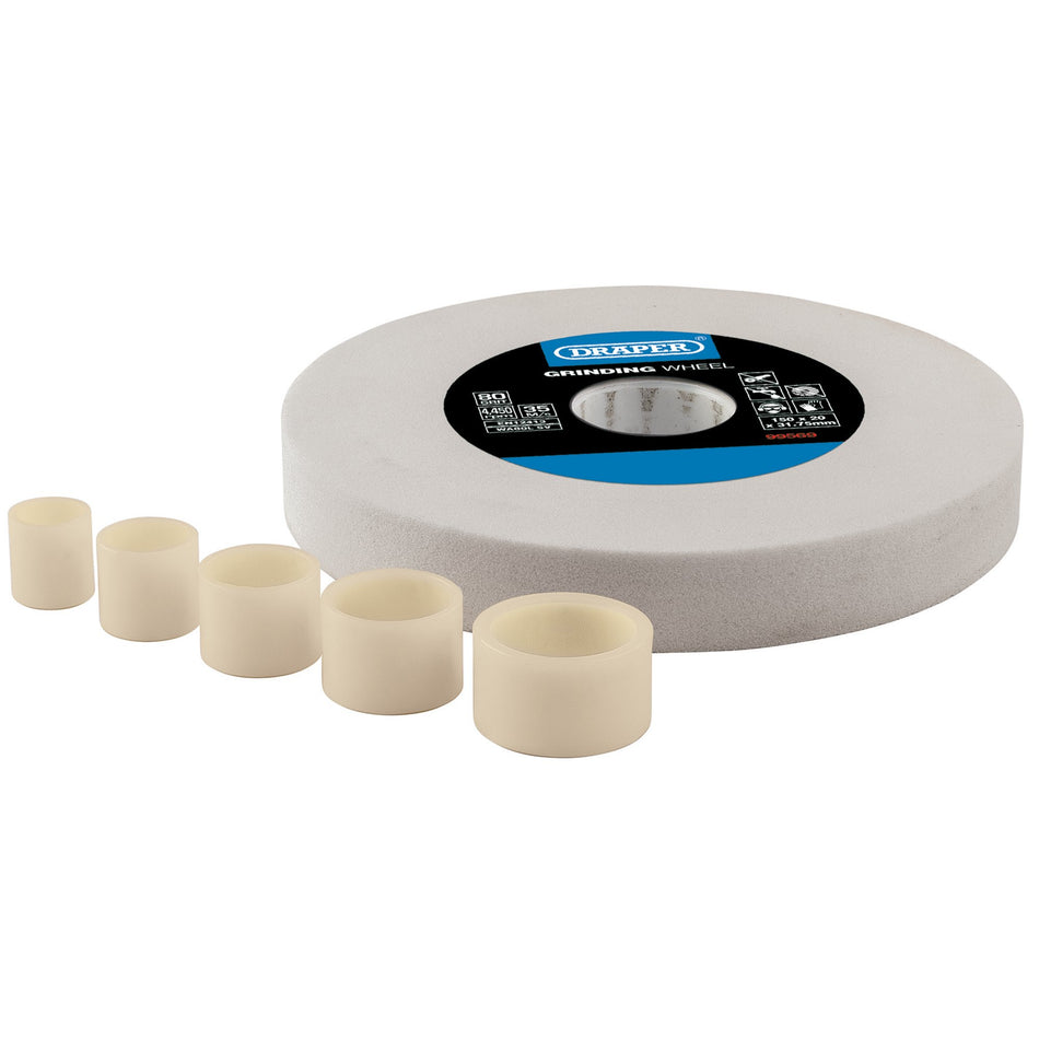 Draper White Aluminium Oxide Bench Grinding Wheel 80G (150mm x 20mm) Model No. BG15020W