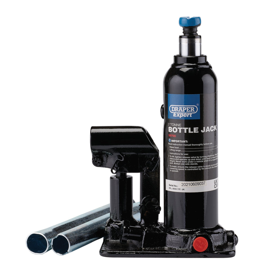 Draper Expert Hydraulic Bottle Jack, 2 Tonne: Model No. BJE2