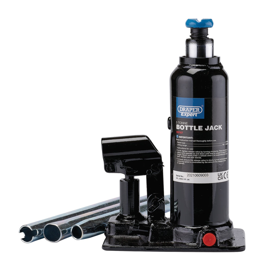 Draper Expert Hydraulic Bottle Jack, 5 Tonne: Model No. BJE5