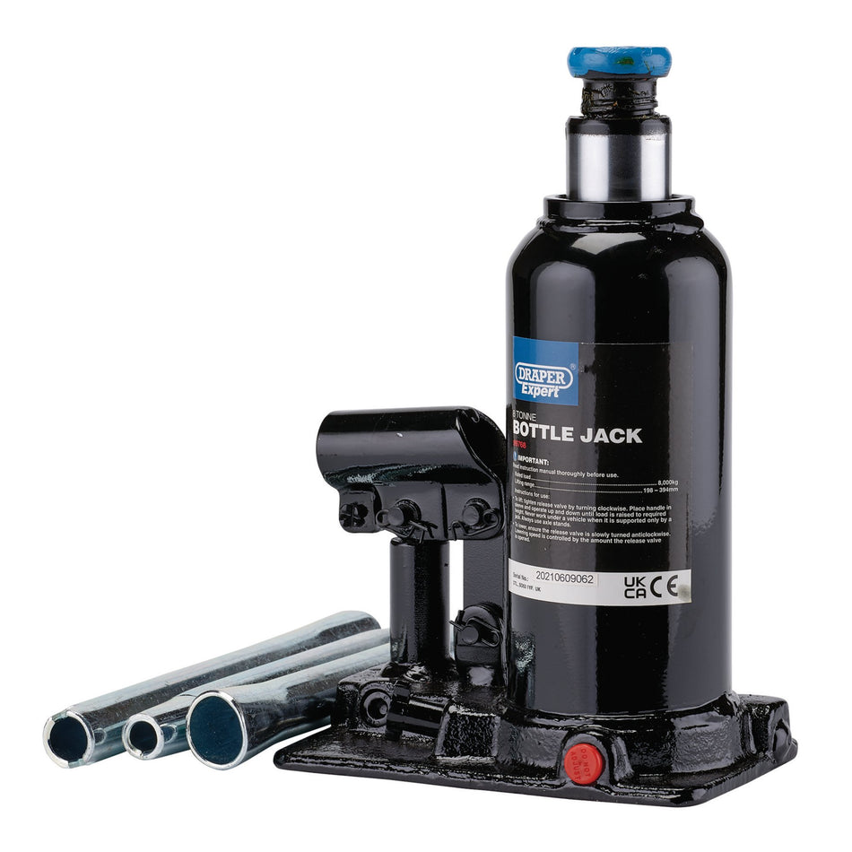 Draper Expert Hydraulic Bottle Jack, 8 Tonne: Model No. BJE8