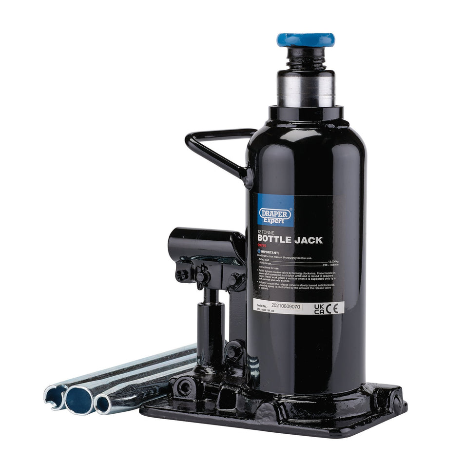 Draper Expert Hydraulic Bottle Jack, 12 Tonne: Model No. BJE12