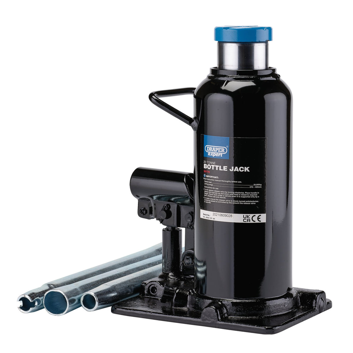 Draper Expert Hydraulic Bottle Jack, 20 Tonne: Model No. BJE20