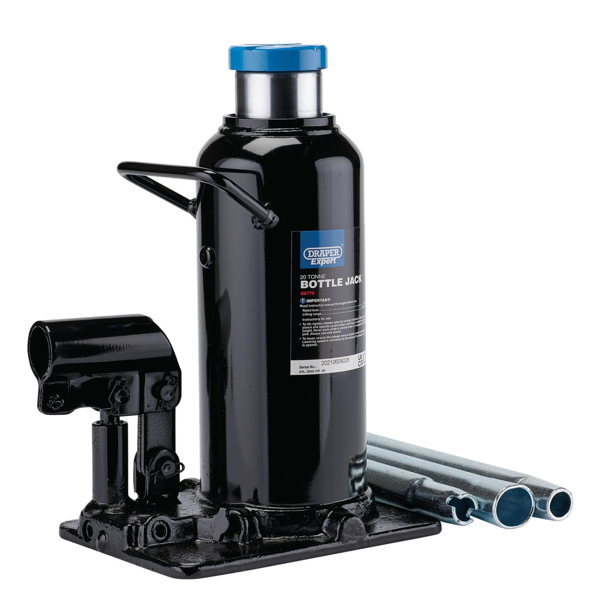 Draper Expert Hydraulic Bottle Jack, 20 Tonne: Model No. BJE20