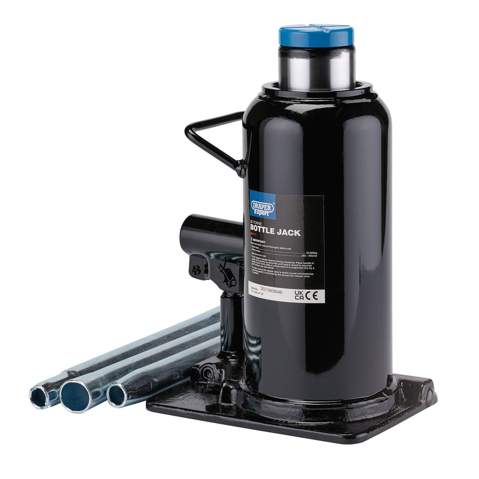 Draper Expert Hydraulic Bottle Jack, 30 Tonne: Model No. BJE30