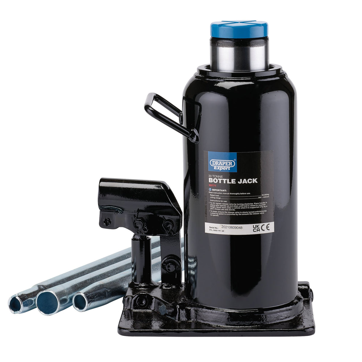 Draper Expert Hydraulic Bottle Jack, 30 Tonne: Model No. BJE30