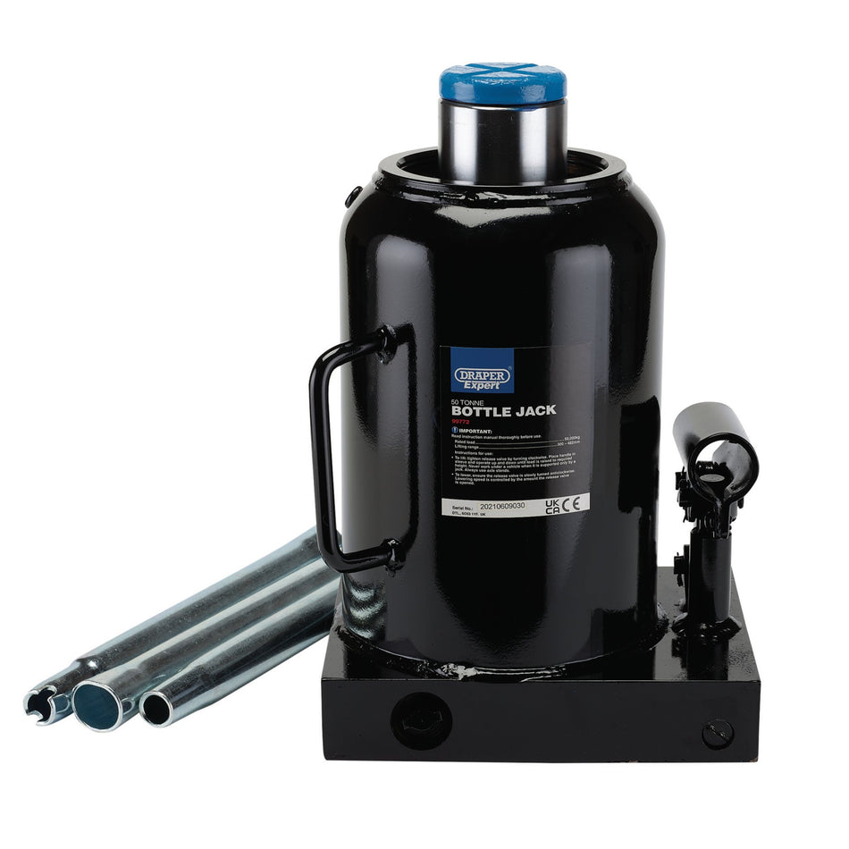 Draper Expert Hydraulic Bottle Jack, 50 Tonne: Model No. BJE50