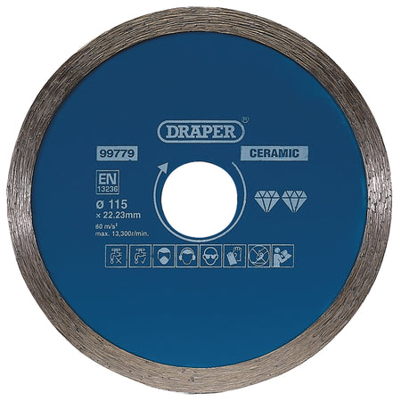 Draper Continuous Diamond Blade, 115mm Model No. DBC2