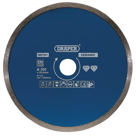 Draper Continuous Diamond Blade (200mm) Model No. DBC4